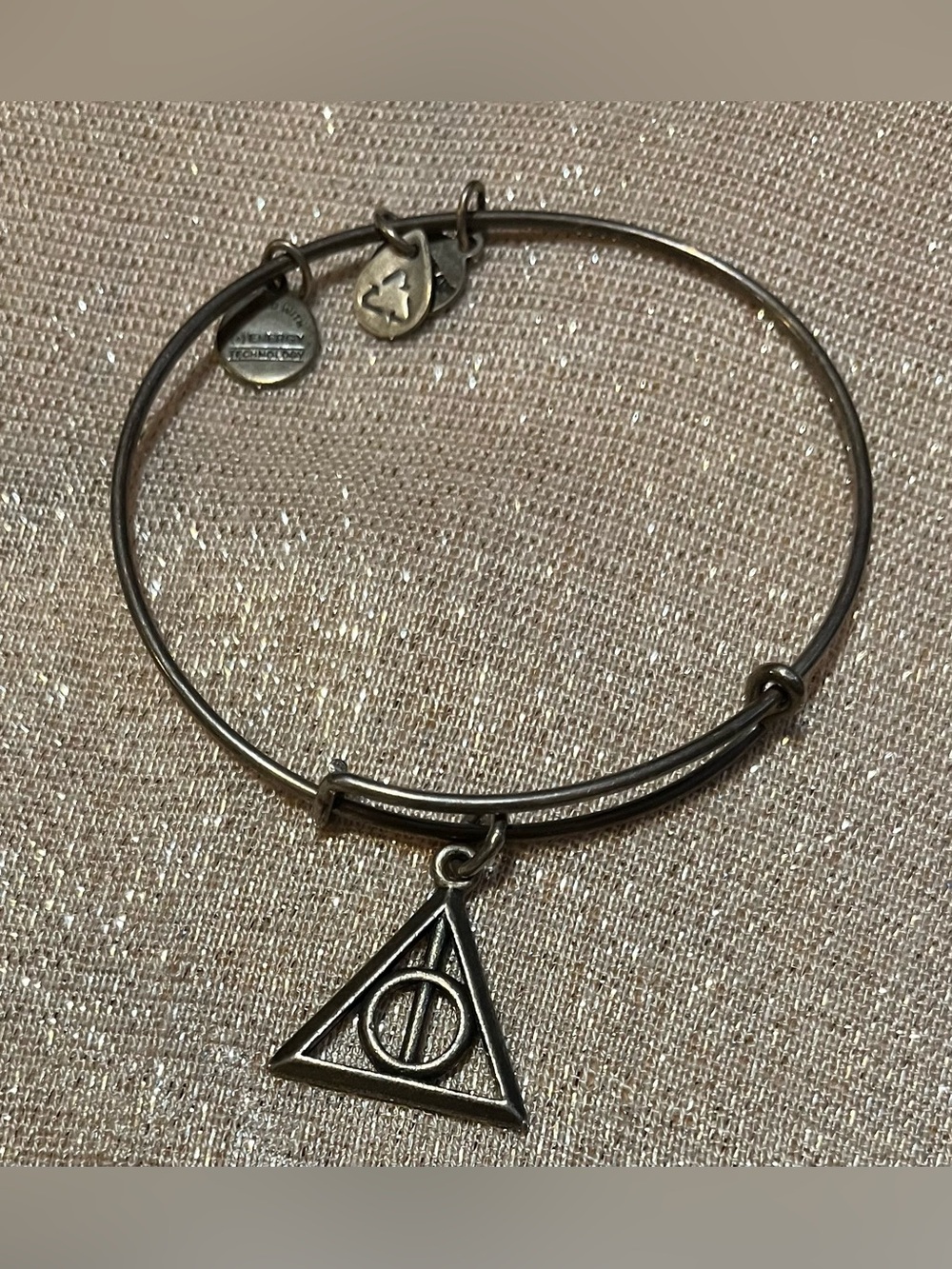 Alex & Ani Harry Potter Gold Tone Bracelets Hogwards Crest/Deathly Hallows (2) - Picture 3 of 4
